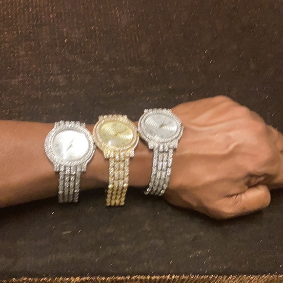 1 Gold and 2 Silver studded Roman numeral watches: - Picture 3 of 4